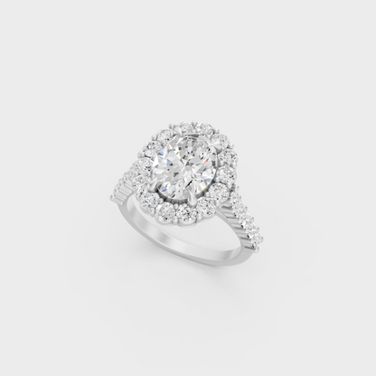 Platinum Oval And Round Cut Solitaire Ring Timeless Elegance