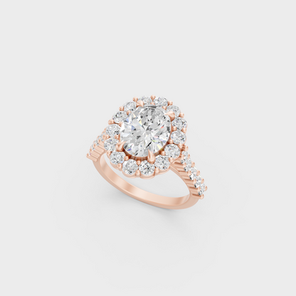 Contemporary Lab Diamond Oval Ring In Rose Gold