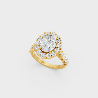 Yellow Gold Oval Statement Ring Luxury Jewelry