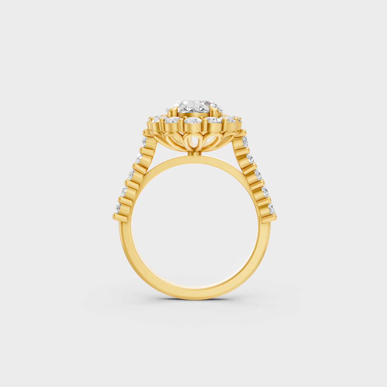Elegant Oval Proposal Ring In Yellow Gold