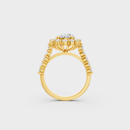 Elegant Oval Proposal Ring In Yellow Gold