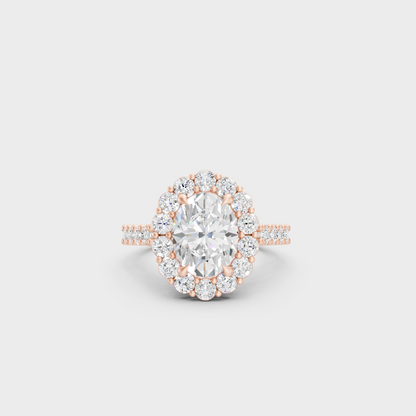 Rose Gold Oval Anniversary Ring Elegant Jewelry