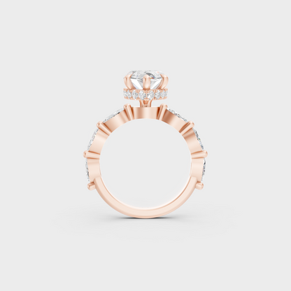 Rose Gold Engagement Ring Set With Ethical Lab Diamonds