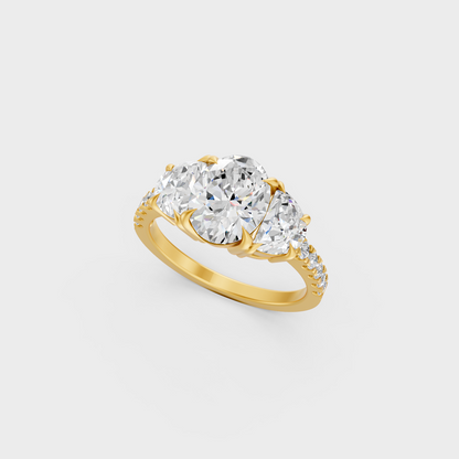 Yellow Gold Oval Statement Ring Luxury Jewelry
