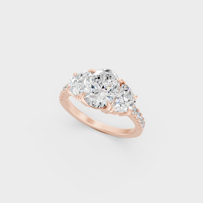 Contemporary Lab Diamond Oval Ring In Rose Gold