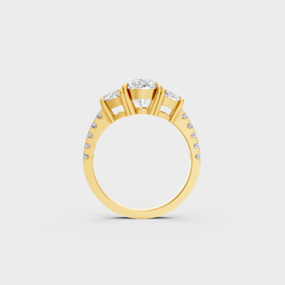 Elegant Oval Proposal Ring In Yellow Gold