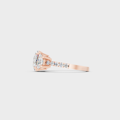 Rose Gold Luxury Oval Diamond Multi Stone Ring