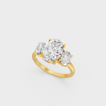 Yellow Gold Oval Diamond Bridal Ring Luxury Style