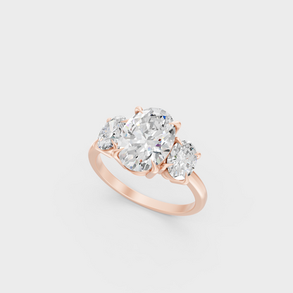 Contemporary Lab Diamond Oval Ring In Rose Gold