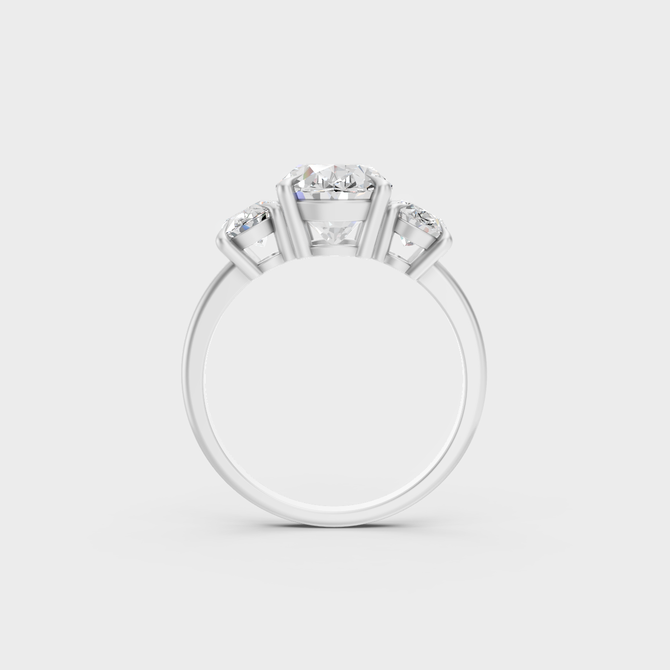 White Gold Oval Proposal Ring With Brilliant Sparkle