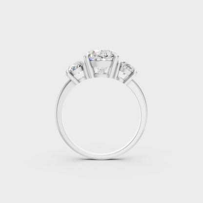 White Gold Oval Proposal Ring With Brilliant Sparkle
