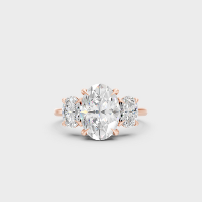 Rose Gold Oval Anniversary Ring Elegant Jewelry