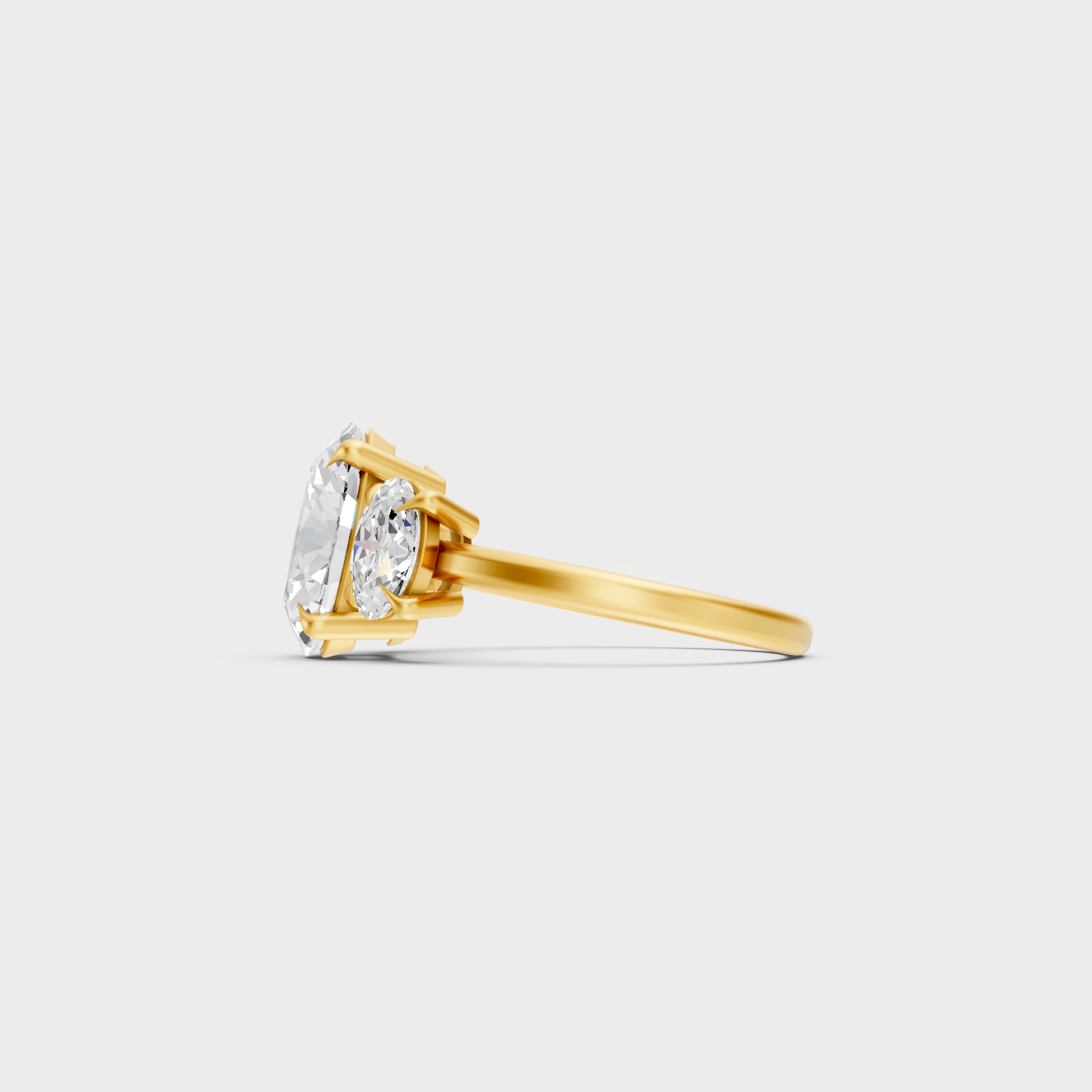 Designer Oval Diamond Ring In Yellow Gold