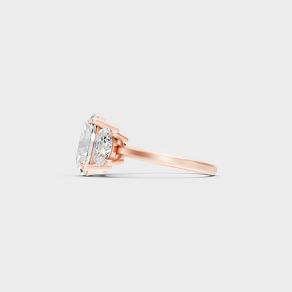 Rose Gold Luxury Oval Diamond Multi Stone Ring