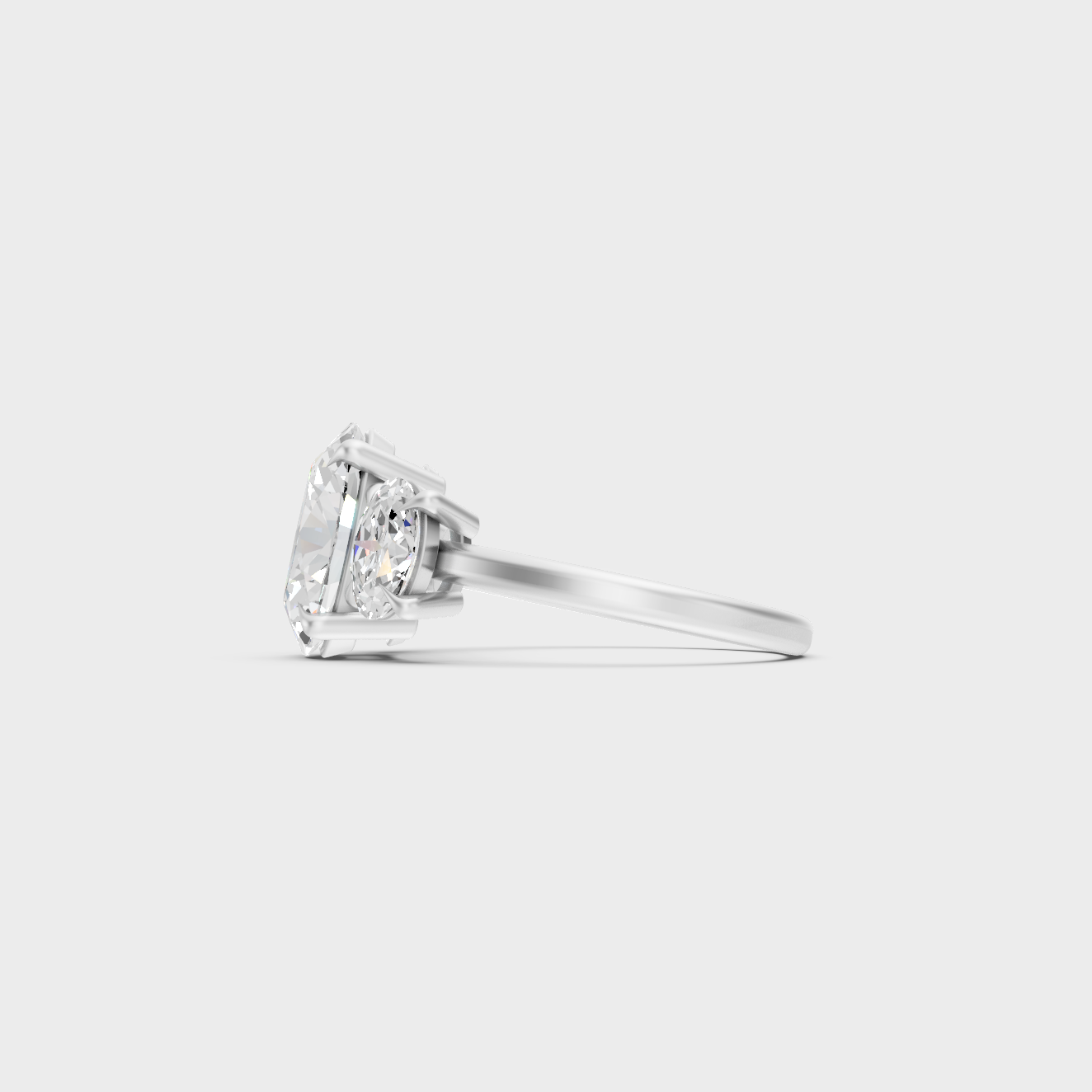 White Gold Certified Oval Diamond Ring Elegant Design