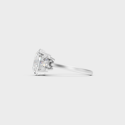 White Gold Certified Oval Diamond Ring Elegant Design