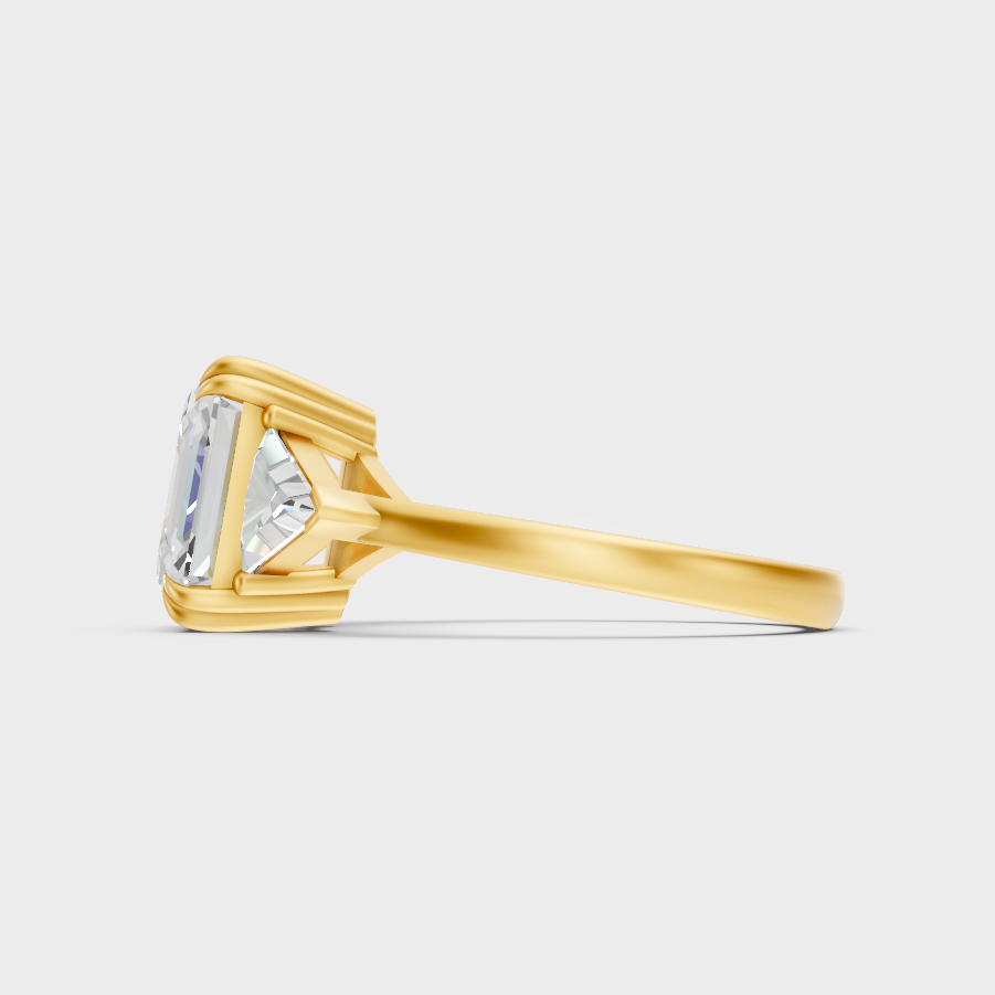 Elegant Square Emerald Proposal Ring In Yellow Gold