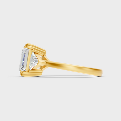 Elegant Square Emerald Proposal Ring In Yellow Gold