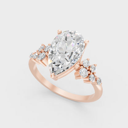 Pear Cut Lab Diamond Solitaire Ring In Rose Gold Elegant Design