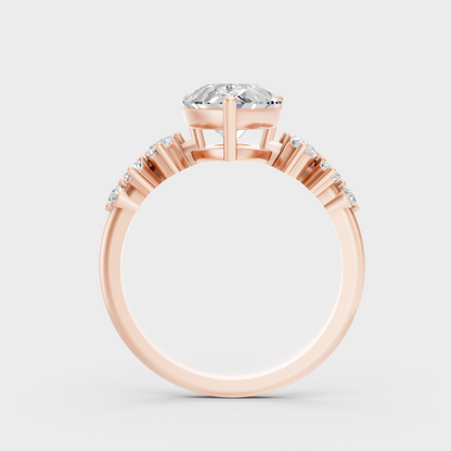 Rose Gold Luxury Pear Diamond Engagement Jewelry