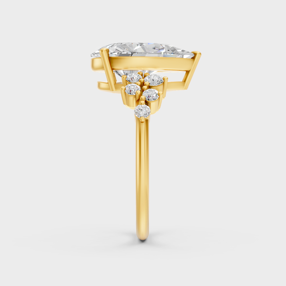 Yellow Gold Pear Statement Ring Luxury Jewelry