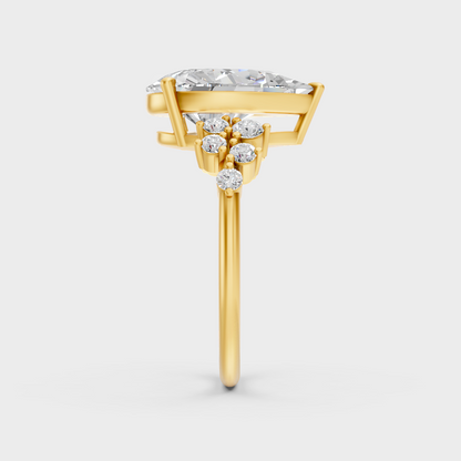 Yellow Gold Pear Statement Ring Luxury Jewelry
