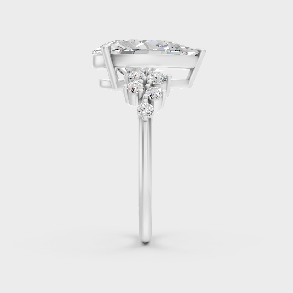 Premium Platinum Pear Diamond Solitaire Ring Fine Jewelry