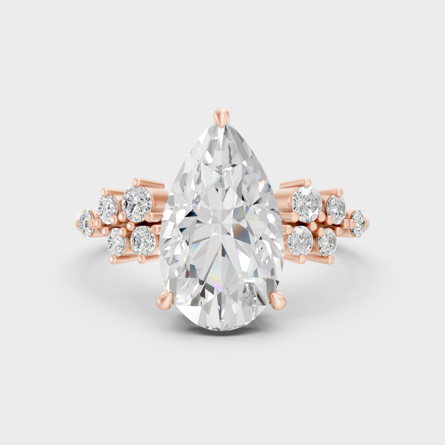 Rose Gold Pear Lab Grown Diamond Ring Elegant Luxury Style