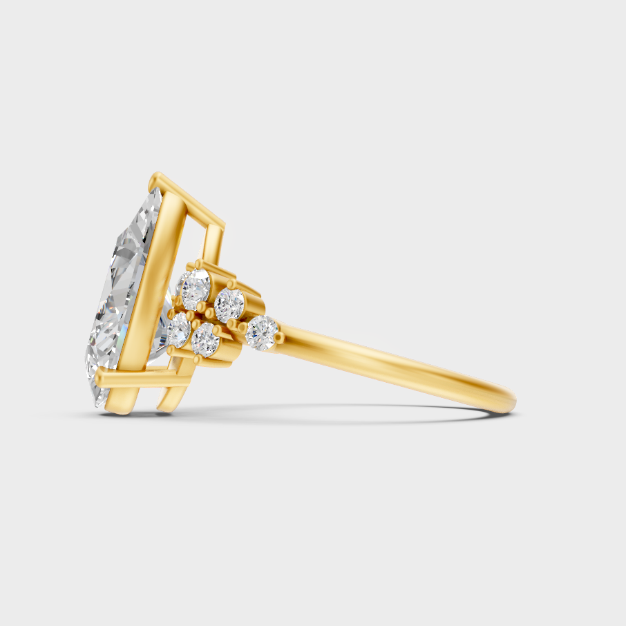 Elegant Pear Proposal Ring In Yellow Gold