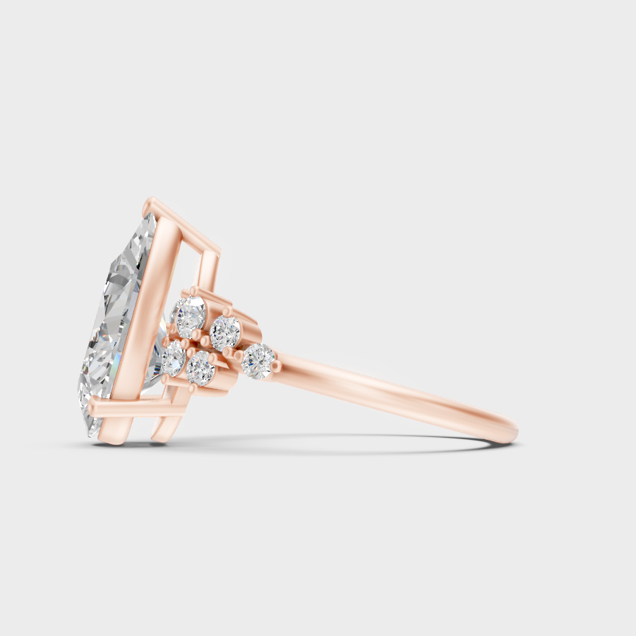 Ethical Lab Grown Pear Ring In Rose Gold