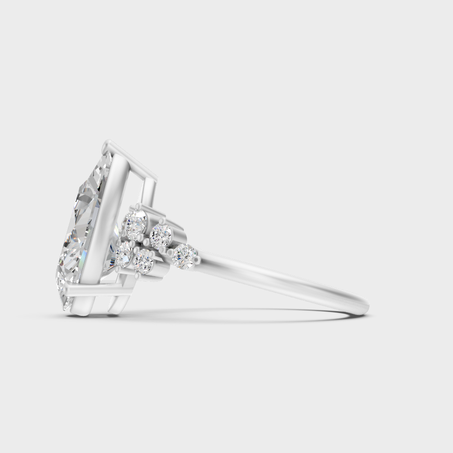 White Gold Certified Pear Diamond Ring Elegant Design