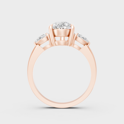Rose Gold Luxury Pear Diamond Multi Stone Ring