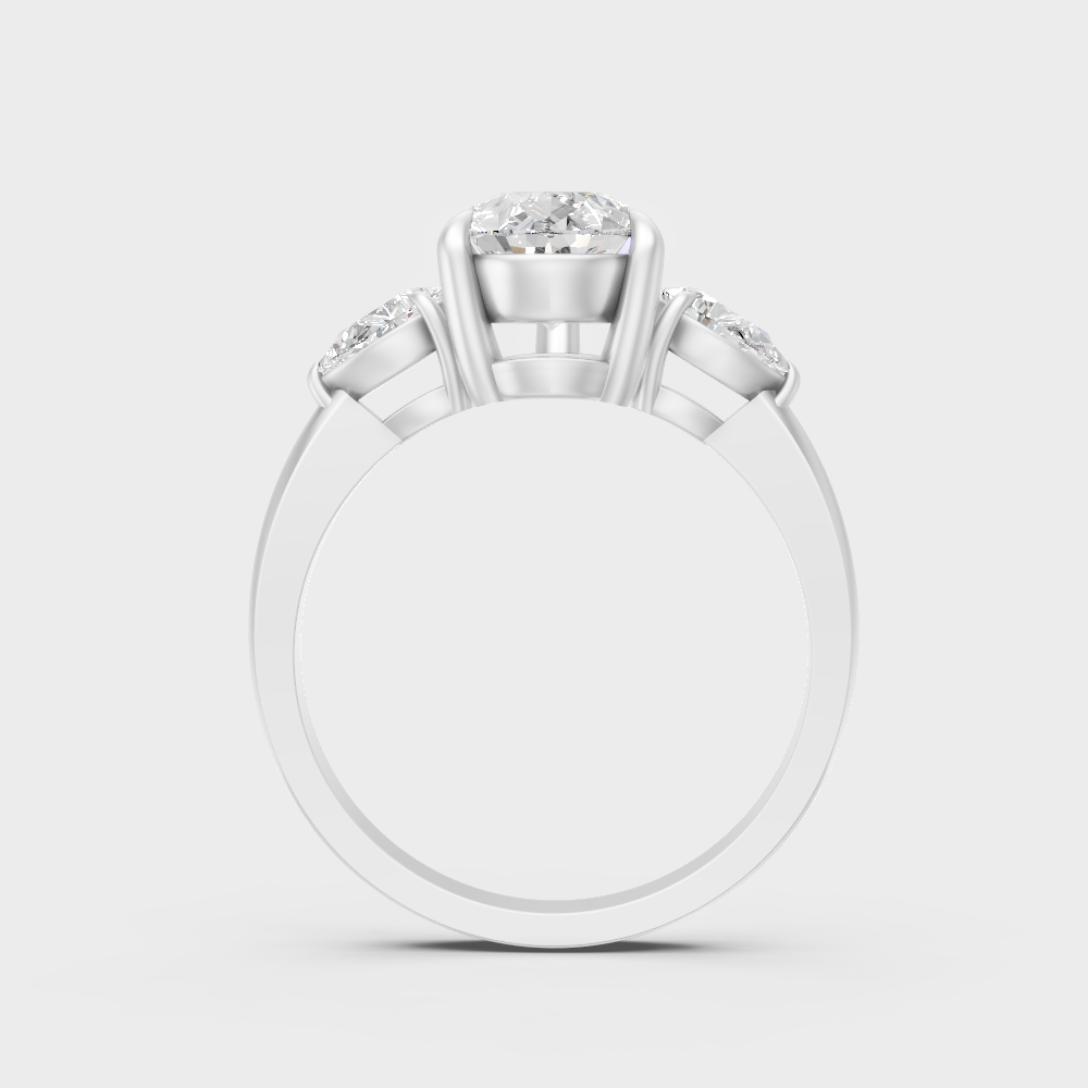 White Gold Pear Proposal Ring With Brilliant Sparkle