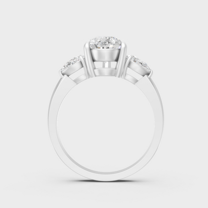 White Gold Pear Proposal Ring With Brilliant Sparkle