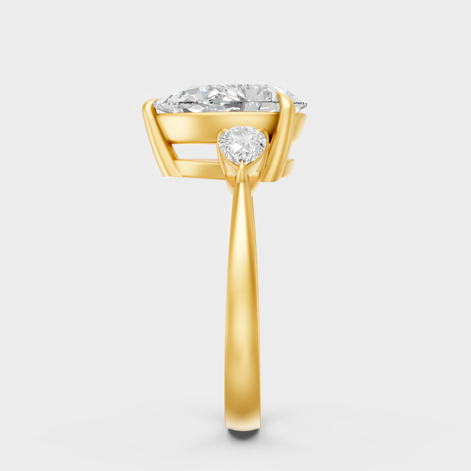 Yellow Gold Pear Statement Ring Luxury Jewelry