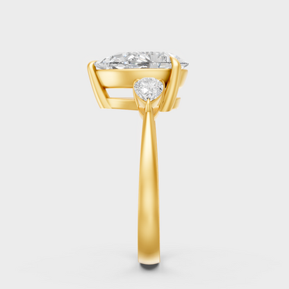 Yellow Gold Pear Statement Ring Luxury Jewelry