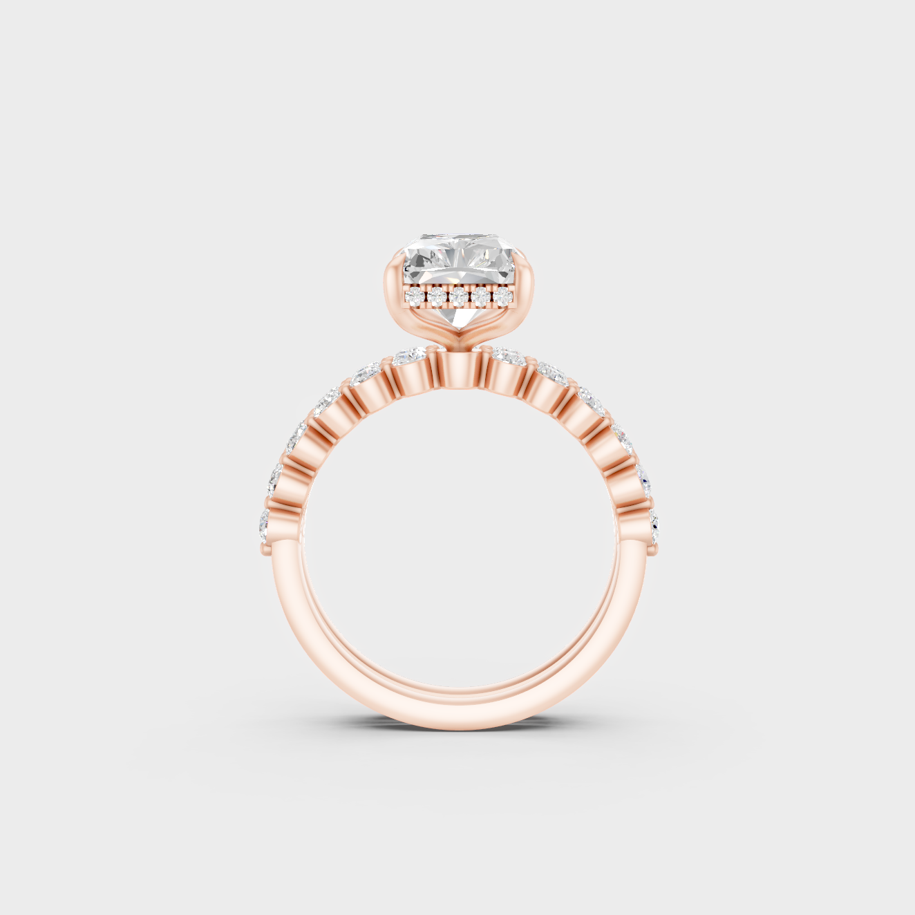 Rose Gold Engagement Ring Set With Ethical Lab Diamonds