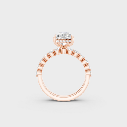 Rose Gold Engagement Ring Set With Ethical Lab Diamonds