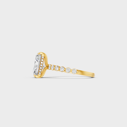 Designer Radiant Diamond Ring Set In Yellow Gold