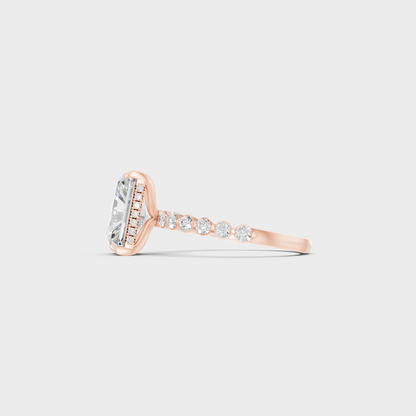 Contemporary Lab Diamond Ring Set In Rose Gold