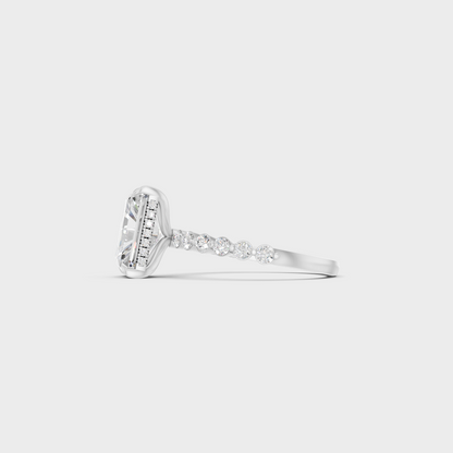Platinum Luxury Radiant Ring Set With Refined Sparkle