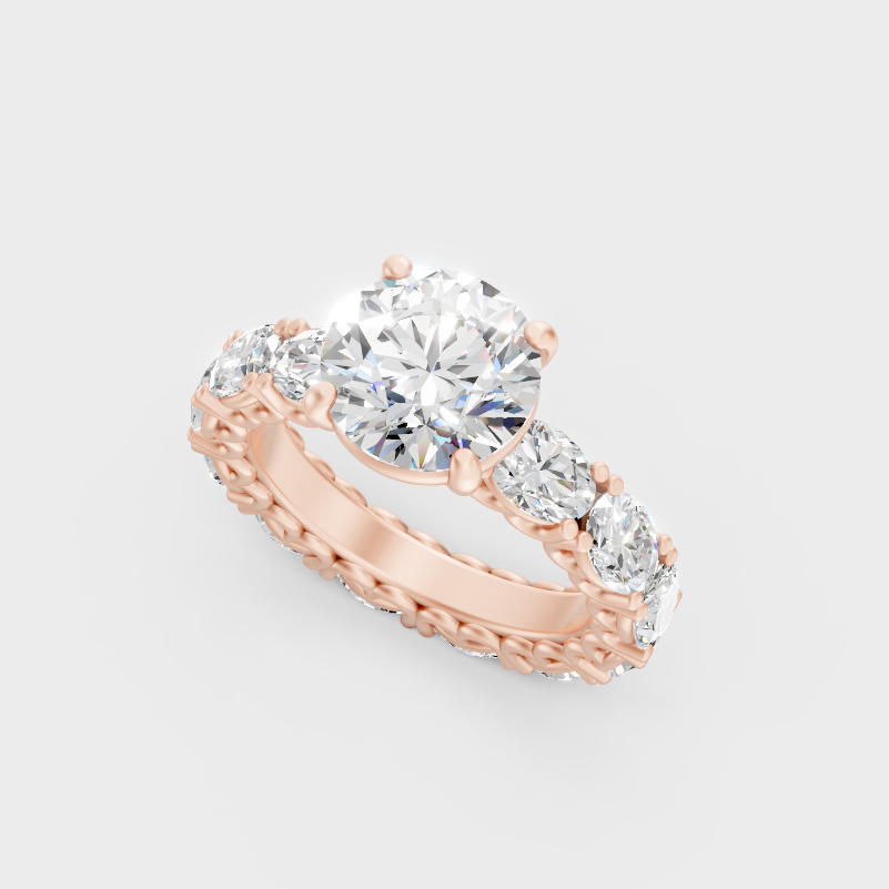 Round Cut Lab Diamond Solitaire Ring In Rose Gold Elegant Design