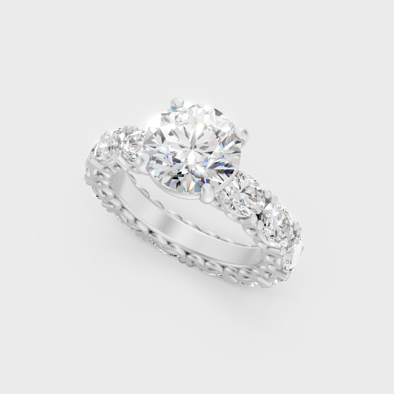 Platinum Round Statement Ring Luxury Design