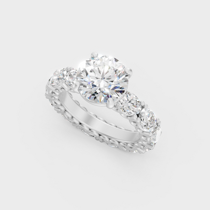 Platinum Round Statement Ring Luxury Design