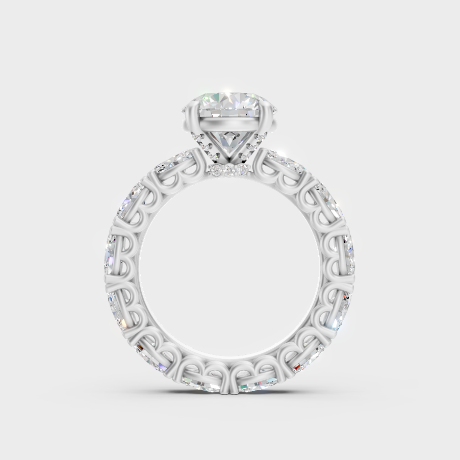 Platinum Luxury Round Oval Ring With Refined Sparkle