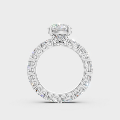 Platinum Luxury Round Oval Ring With Refined Sparkle