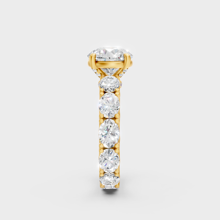 Yellow Gold Round Statement Ring Luxury Jewelry