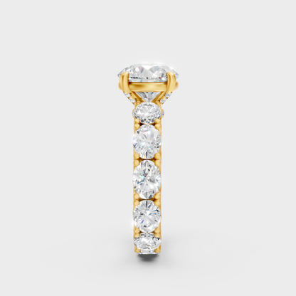 Yellow Gold Round Statement Ring Luxury Jewelry