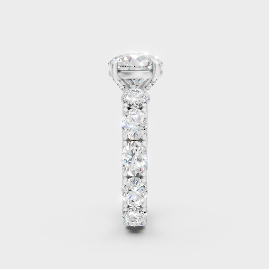 Platinum Luxury Round Oval Ring With Refined Sparkle