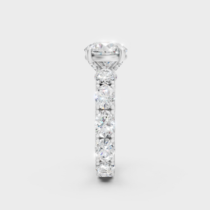 Platinum Luxury Round Oval Ring With Refined Sparkle